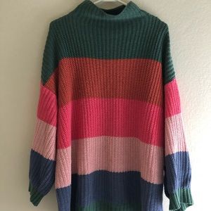 American Eagle/Aerie Mockneck Colorblock Sweater